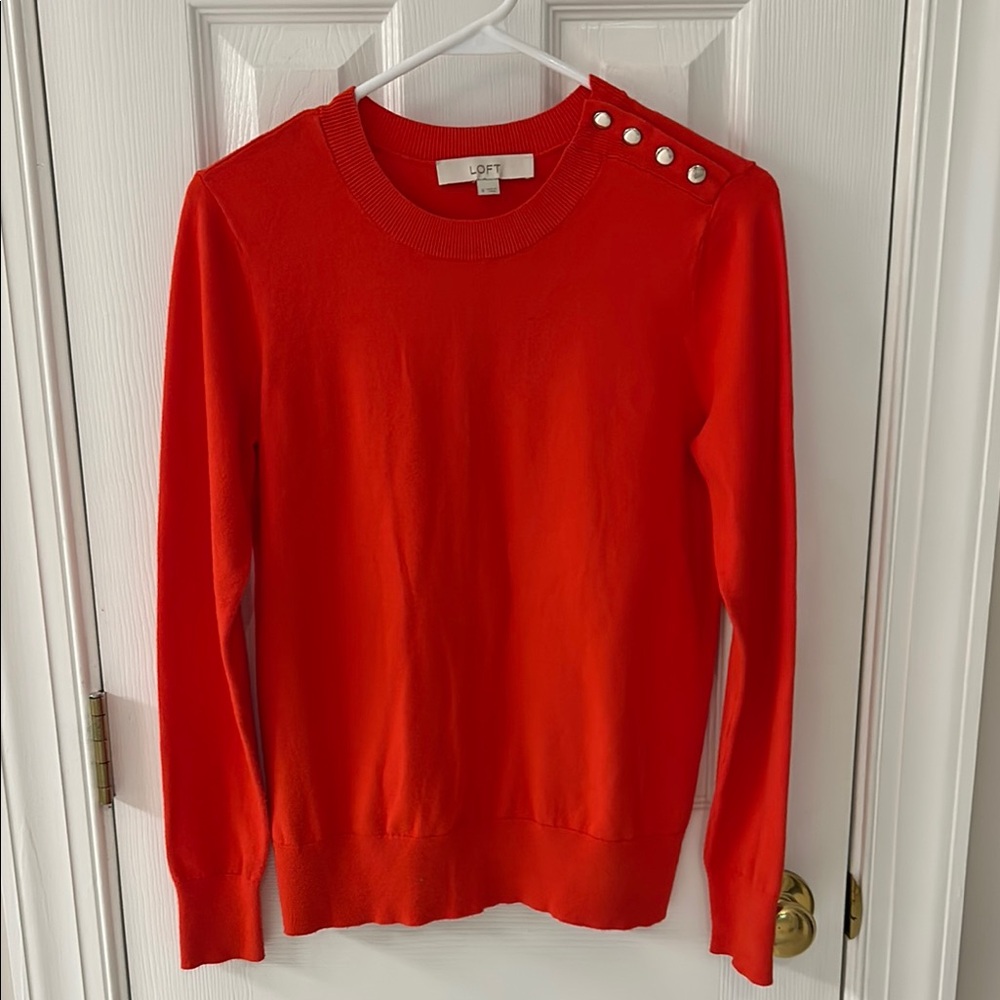 LOFT Orange Crew Neck Sweater